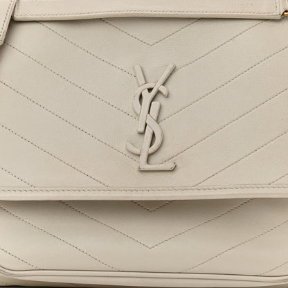 Saint Laurent Lambskin Matelasse Monogram Medium Niki Chain Satchel Ivory 7 of 19