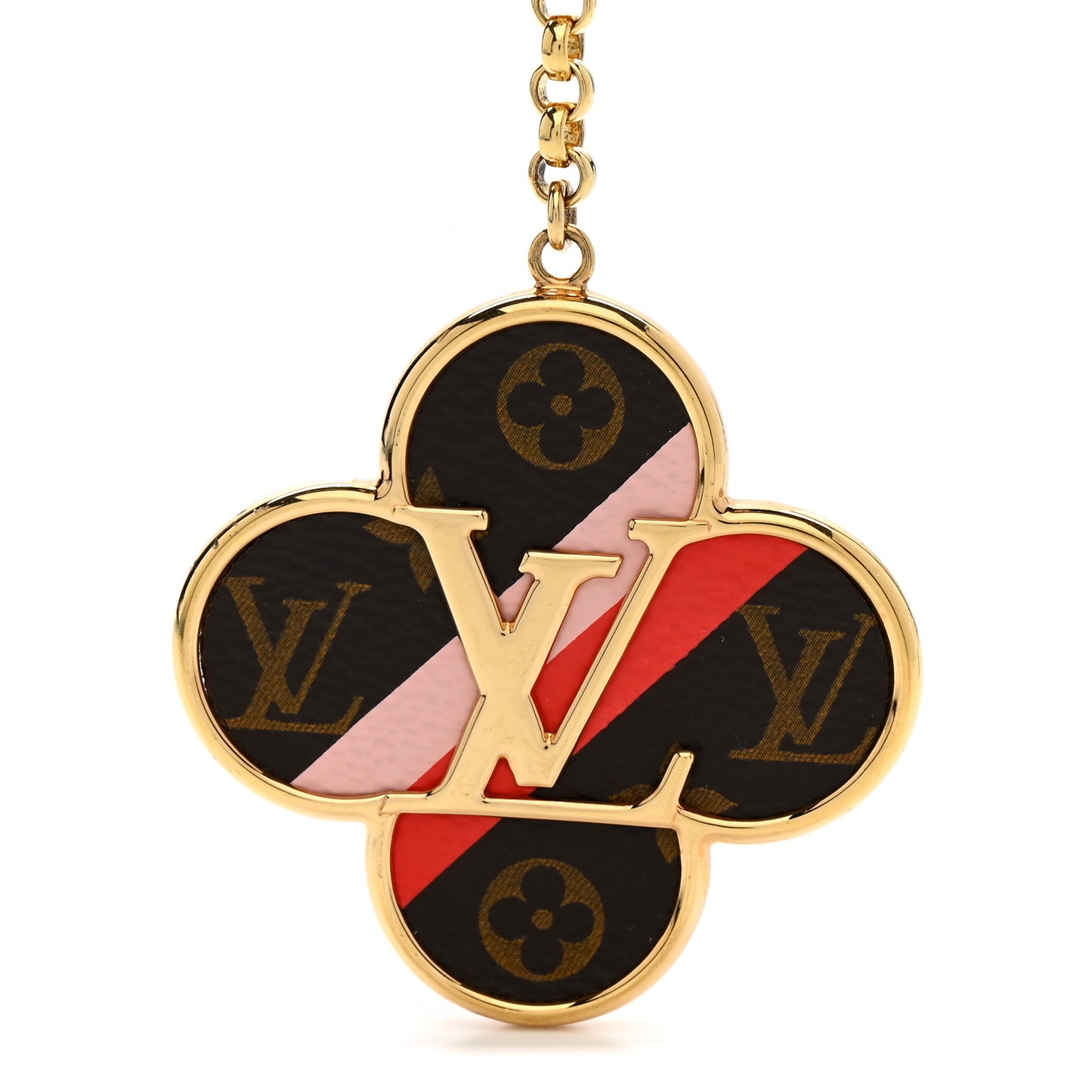 Metal Monogram Into The Flower Bag Charm Key Holder