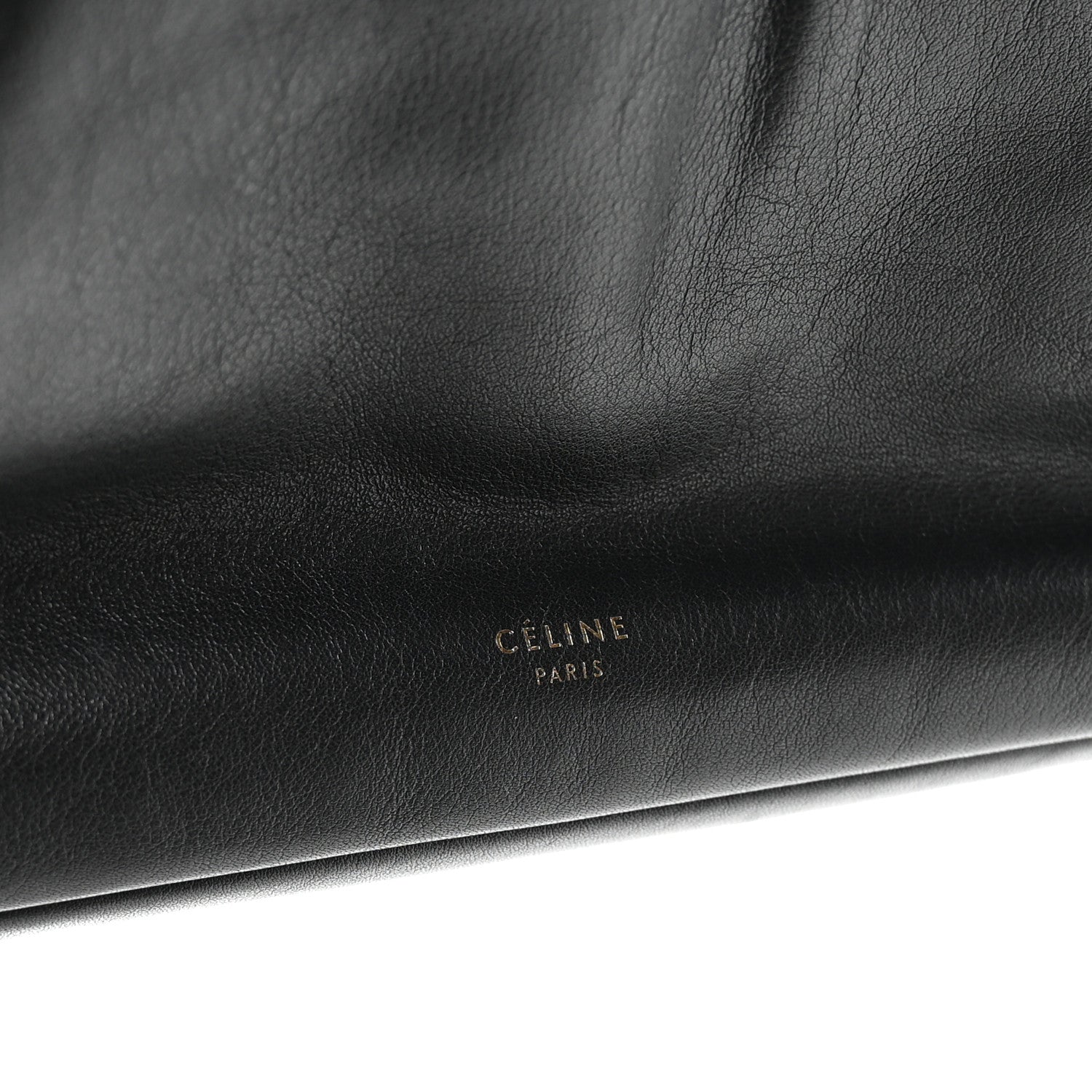 Celine Calfskin Pleated French Lock Clutch Black 7 of 7