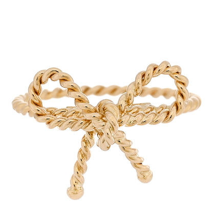 Tiffany 18K Yellow Gold Twist Bow Ring 53 6.5 1 of 4
