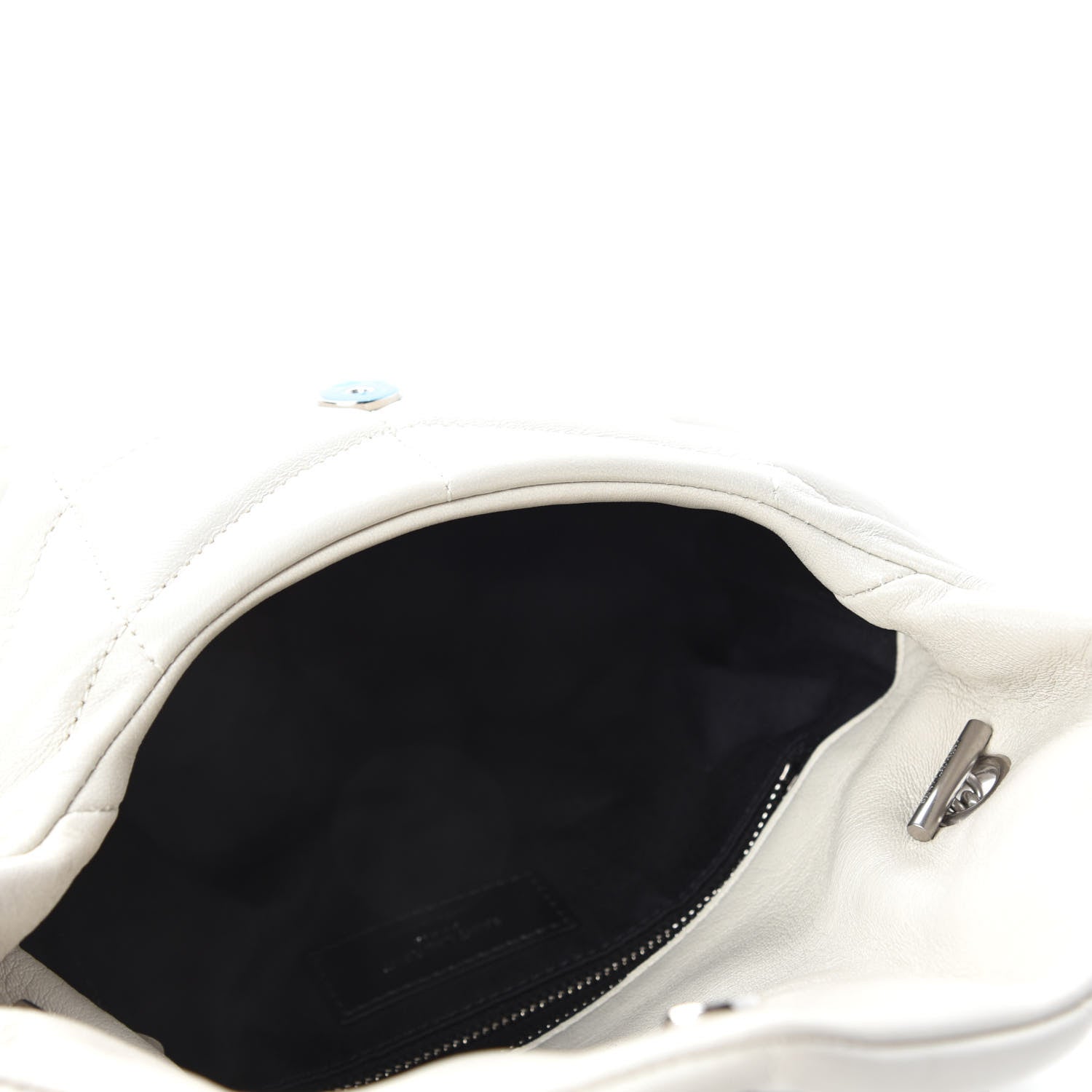 Saint Laurent Lambskin Quilted Toy Loulou Puffer Monogram Chain Satchel Crema Soft 5 of 13