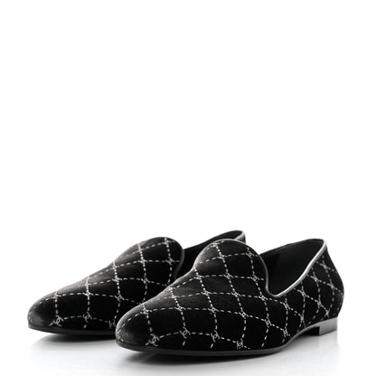 Chanel Velvet Moccasin Loafers 39 Black 3 of 8