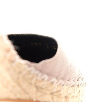 Valentino Garavani Grained Calfskin Rockstud Ankle Wrap Espadrille 15/85mm Wedges 38 Poudre Natural 10 of 10