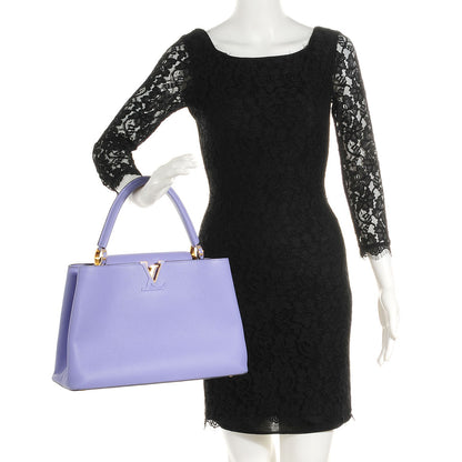Louis Vuitton Taurillon Capucines MM Lilac 2 of 7