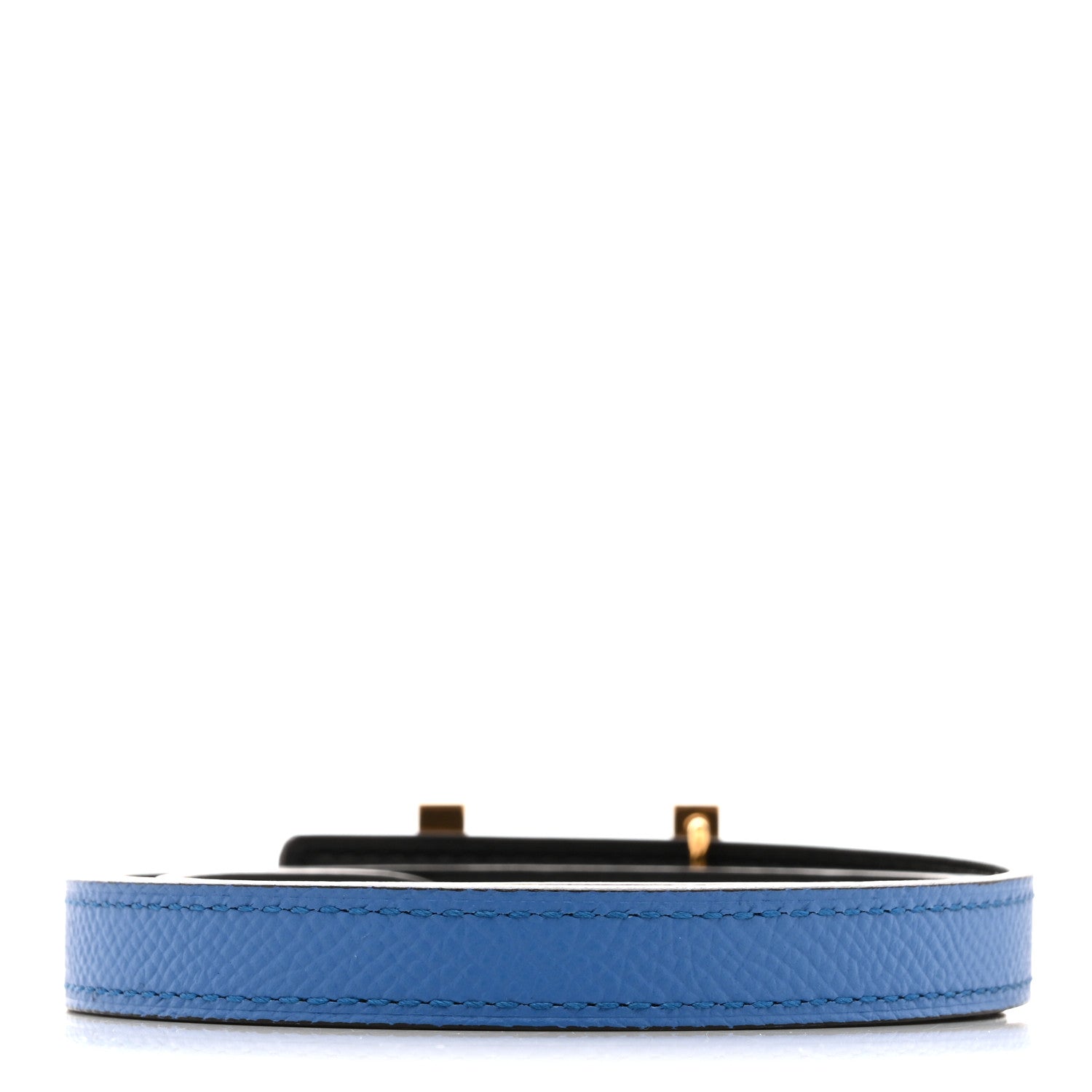 HERMES ブラック ブルー レザーベルト Hermes Swift Epsom 13mm Focus Belt 75 30 Black Bleu Agate 1863864