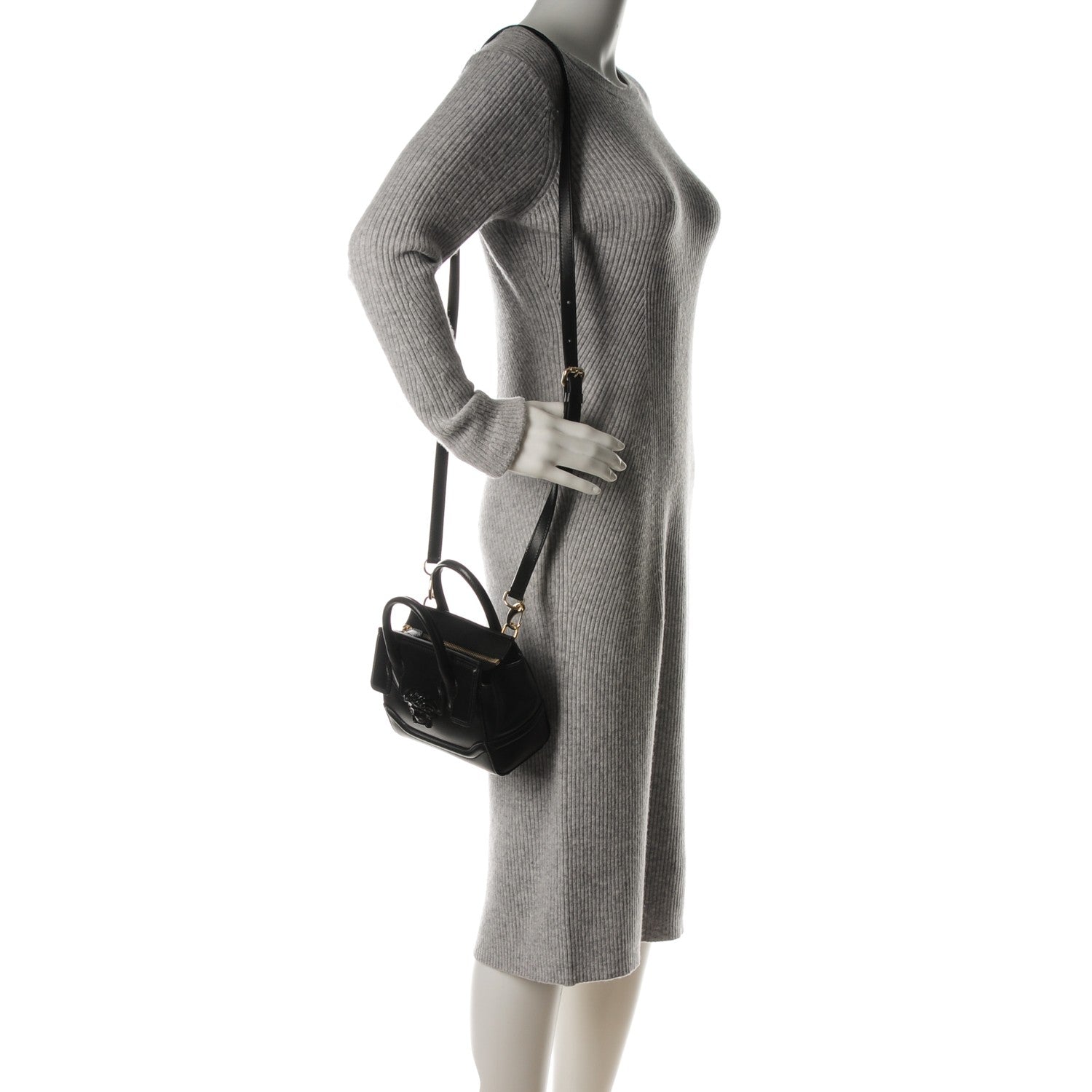 Versace Calfskin Small Palazzo Empire Bag Black 2 of 8