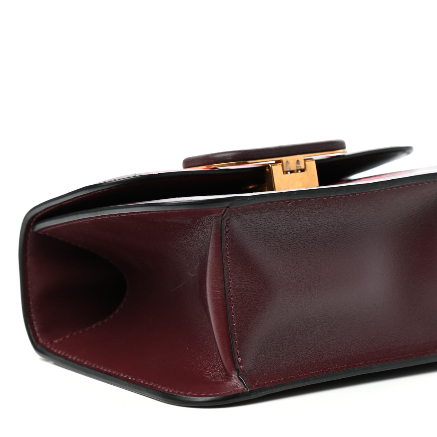 X UNDERCOVER Smooth Calfskin Rose Print Small VSling Shoulder Bag Rubin