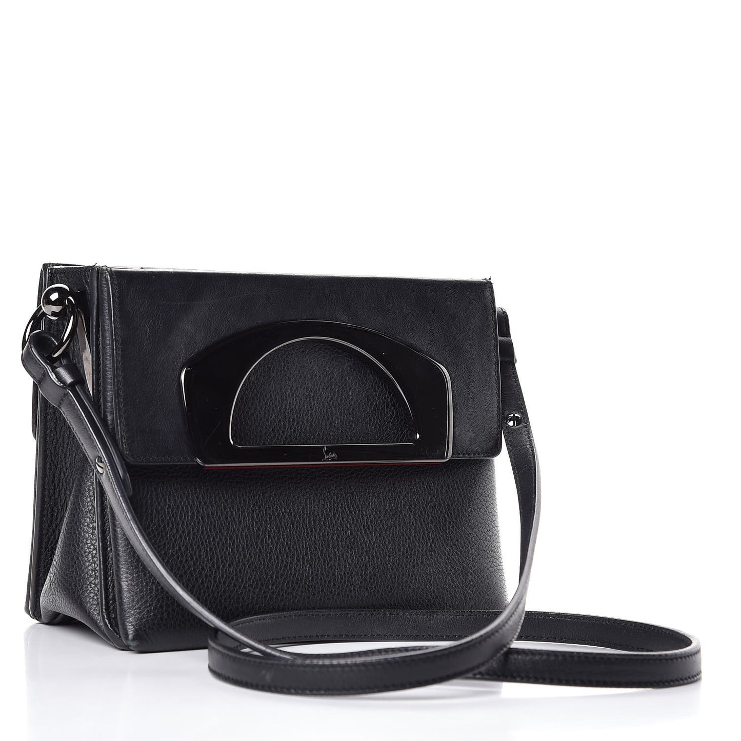 Grained Calfskin Passage Messenger Black