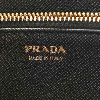 Prada Saffiano Metal Zip Around Wallet Black 6 of 8