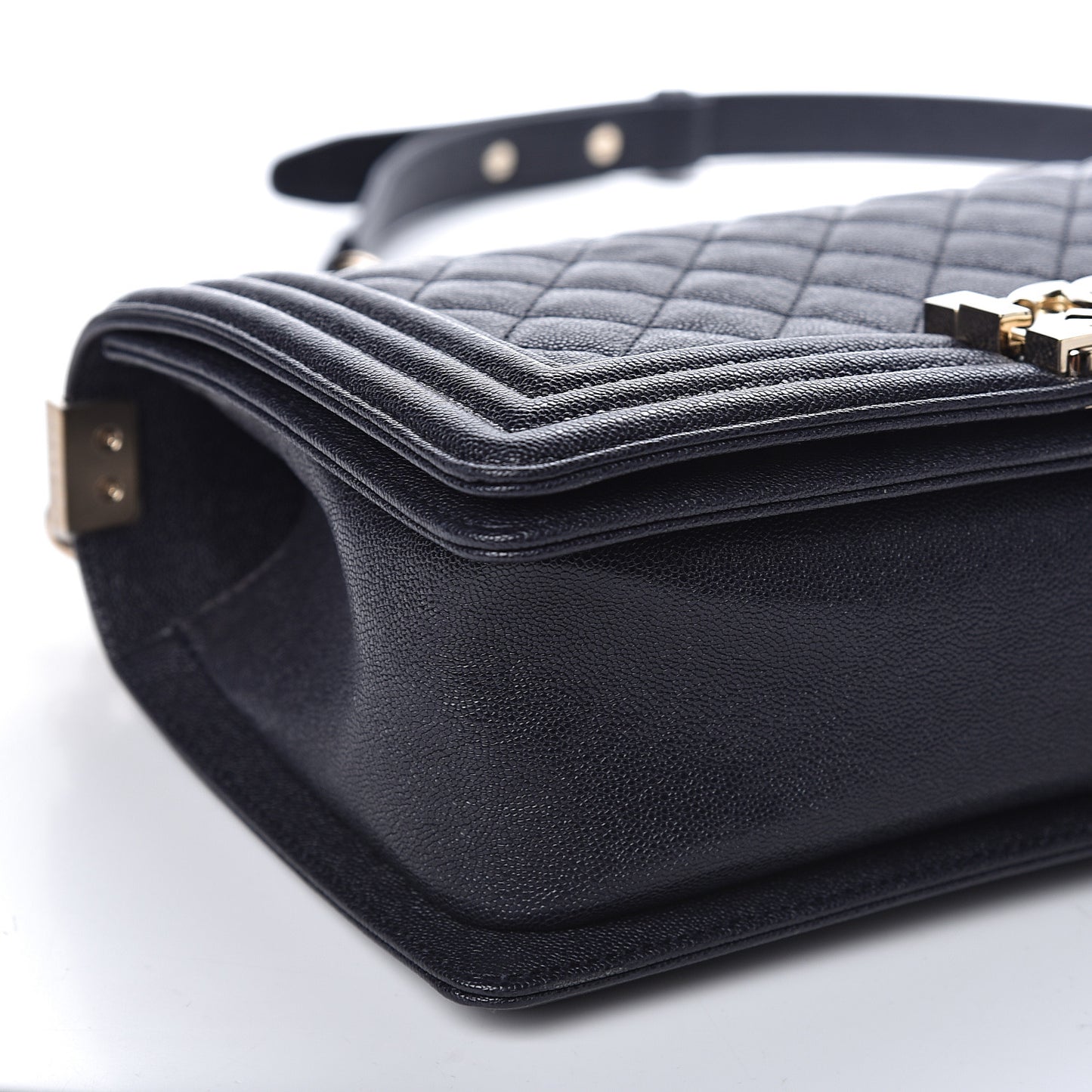 Caviar Quilted Medium Boy Flap Navy