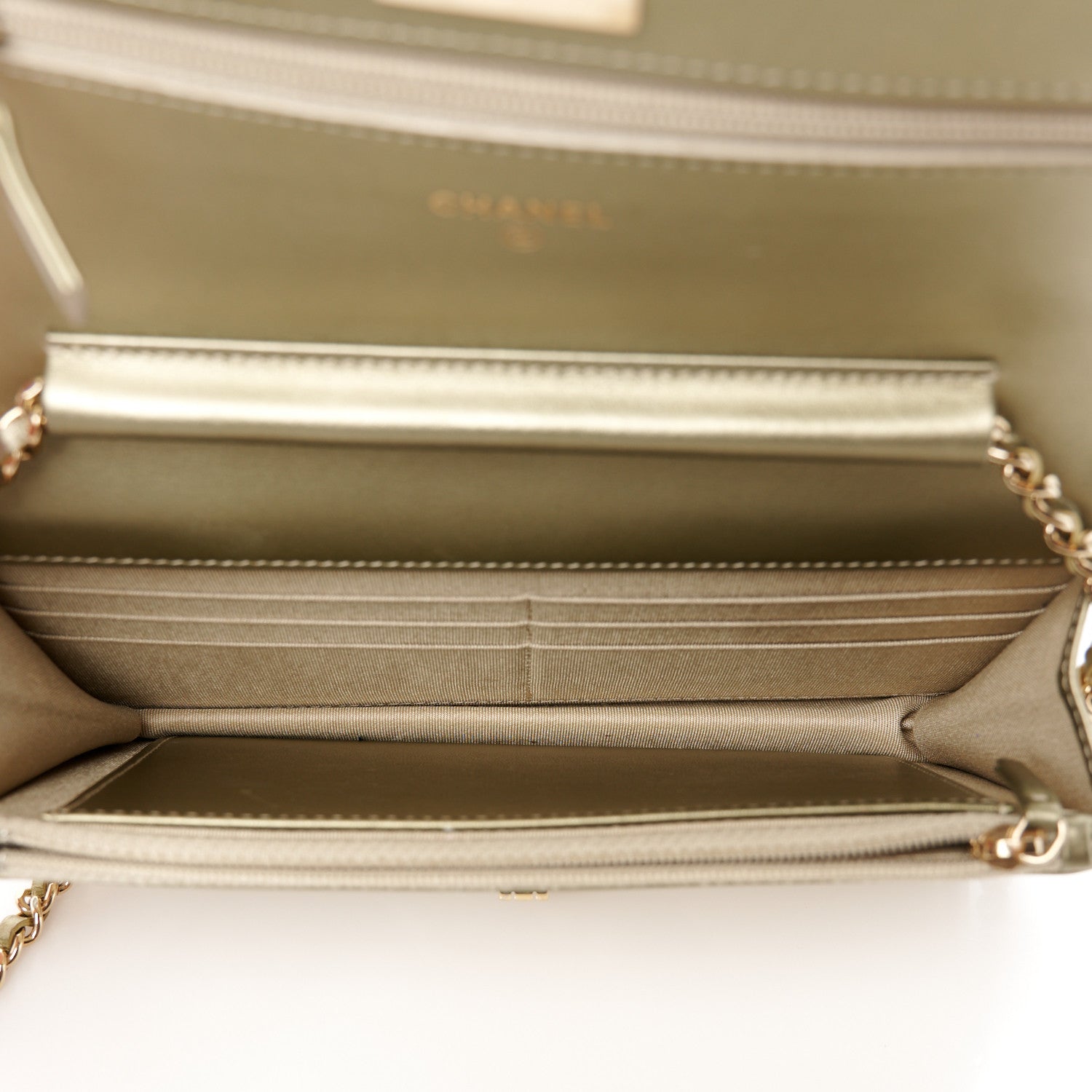 Chanel Metallic Aged Calfskin Quilted Reissue Wallet On Chain WOC Green 5 of 11
