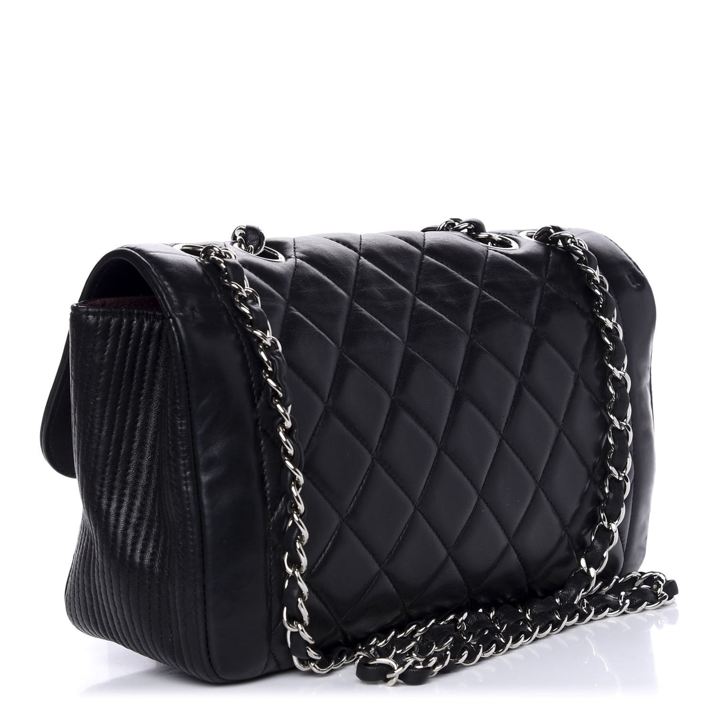 Lambskin Quilted Medium Single Flap Black