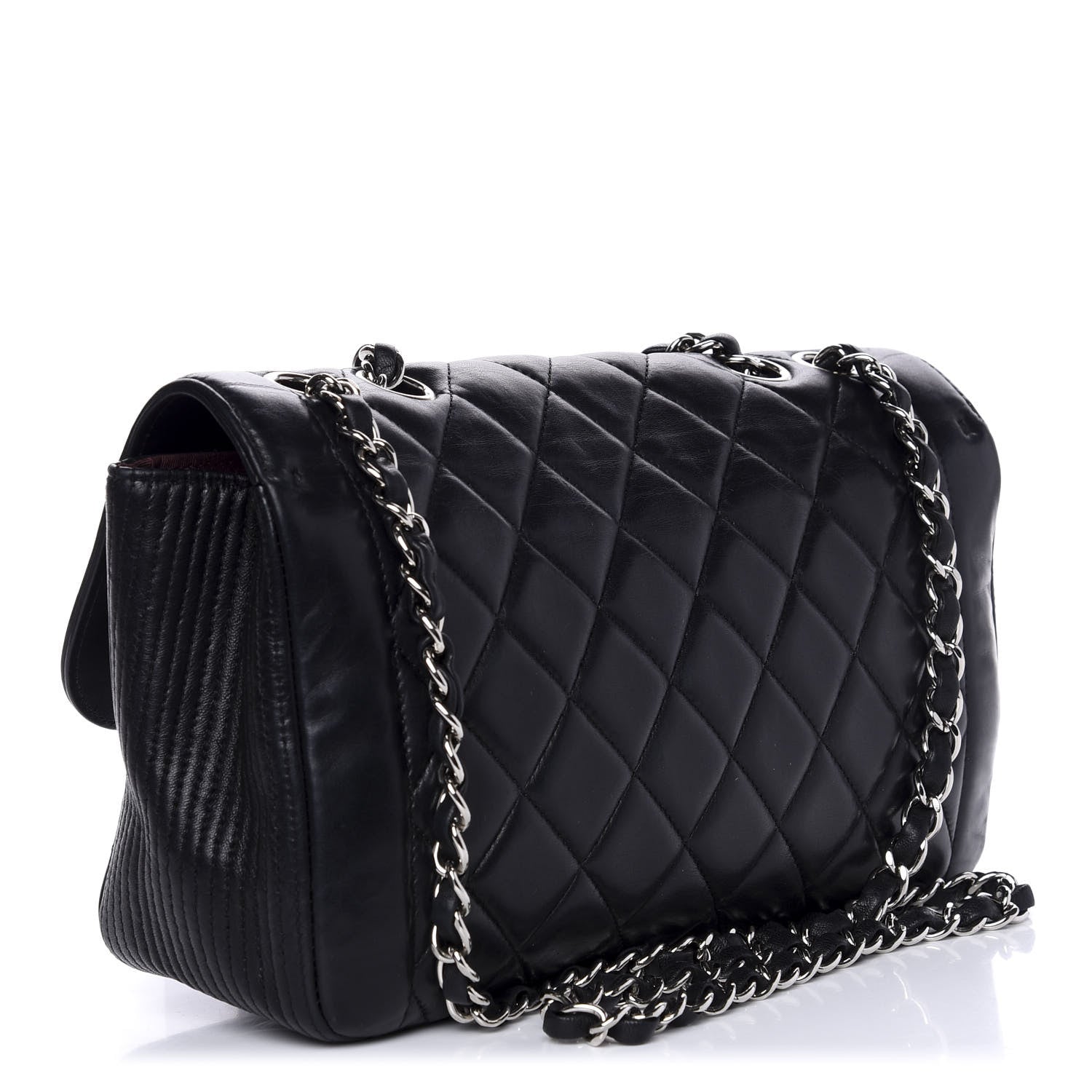 Chanel Lambskin Quilted Medium Single Flap Black 3 of 9