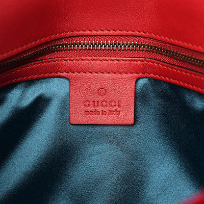 Gucci Velvet Matelasse Small GG Marmont Shoulder Bag Hibiscus Red 6 of 10
