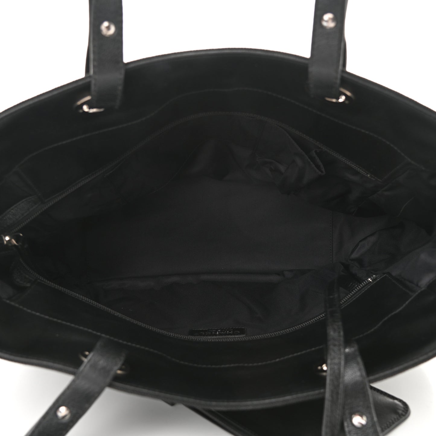 Coated Canvas Quilted Large Paris Biarritz Tote Black