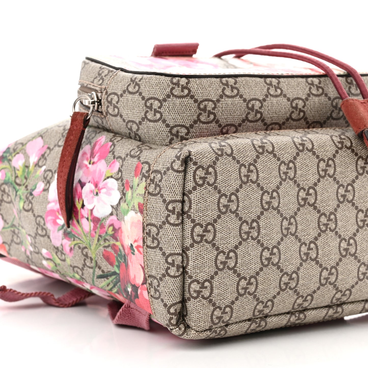 GG Supreme Monogram Blooms Small Single Buckle Backpack Beige Multicolor Dry Rose