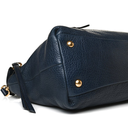 Miu Miu Goatskin Madras Zip Crossbody Bag Navy 9 of 14