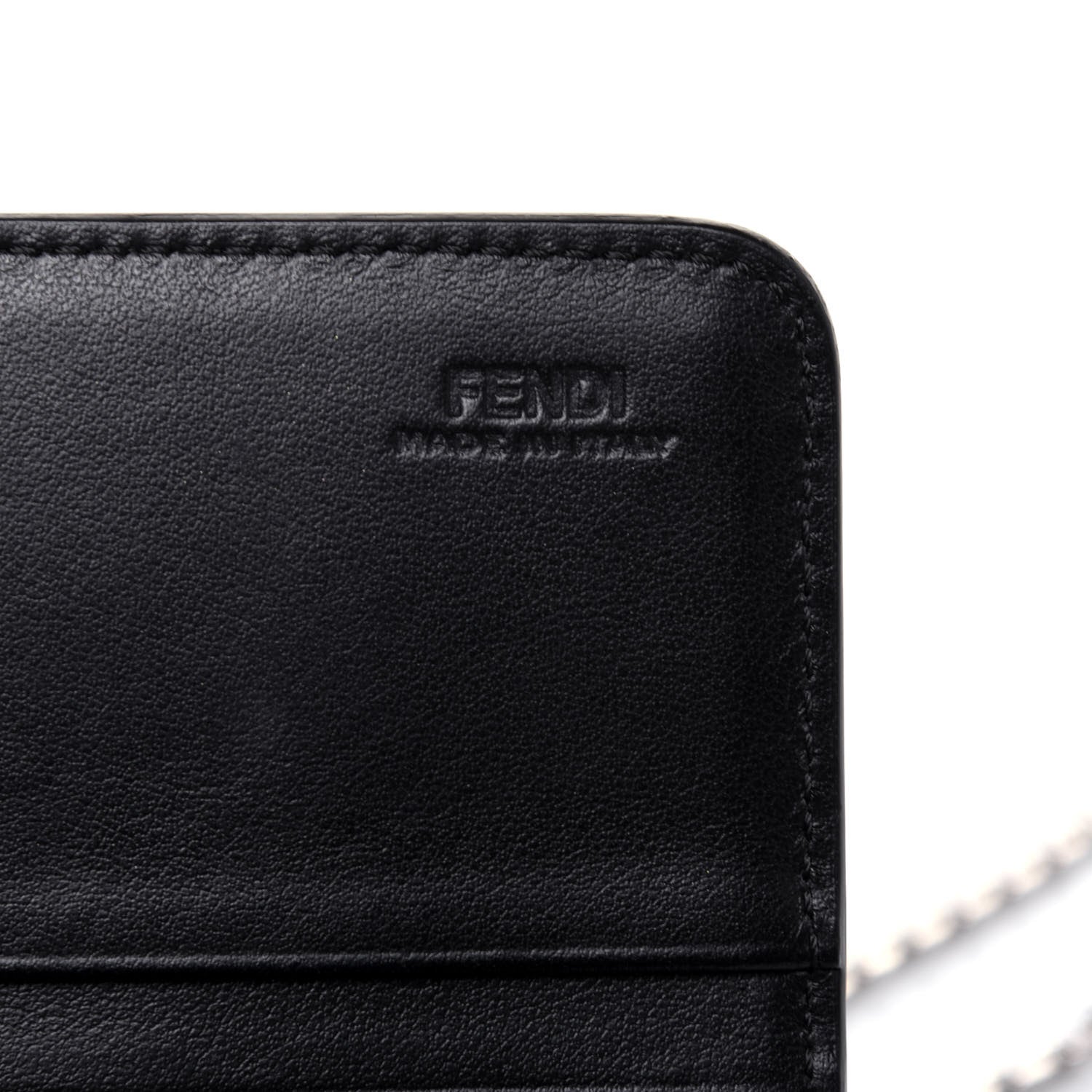 Fendi Vitello Liberty Fun Fair Studded Continental Wallet On Chain Black Multicolor 6 of 11