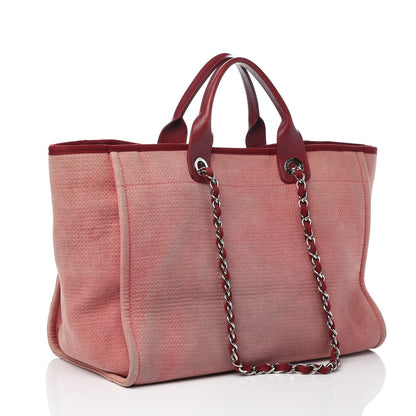 Chanel Canvas Large Deauville Tote Red 4 of 9