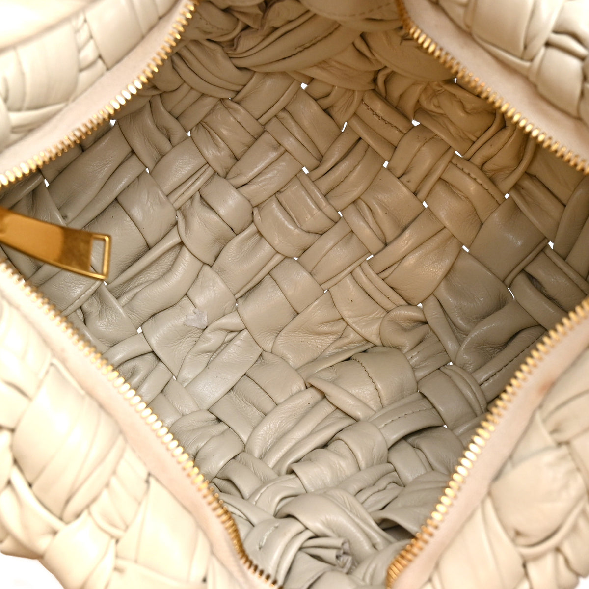 Paper Calfskin Intrecciato Banana Hobo Plaster