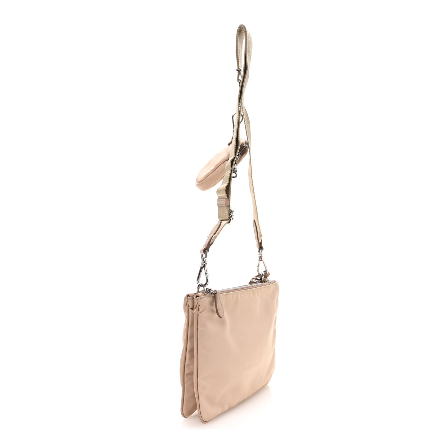 Re-Nylon Saffiano Re-Edition 2000 Double Zip Crossbody Bag Cammeo