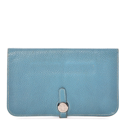 Hermes Togo Dogon Duo Wallet Blue Jean 1 of 24