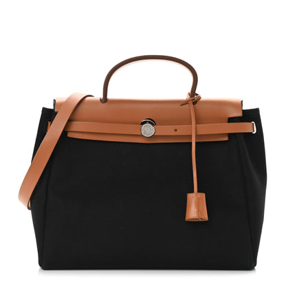 Hermes Barenia Toile Herbag 2 in 1 PM Black 1 of 10