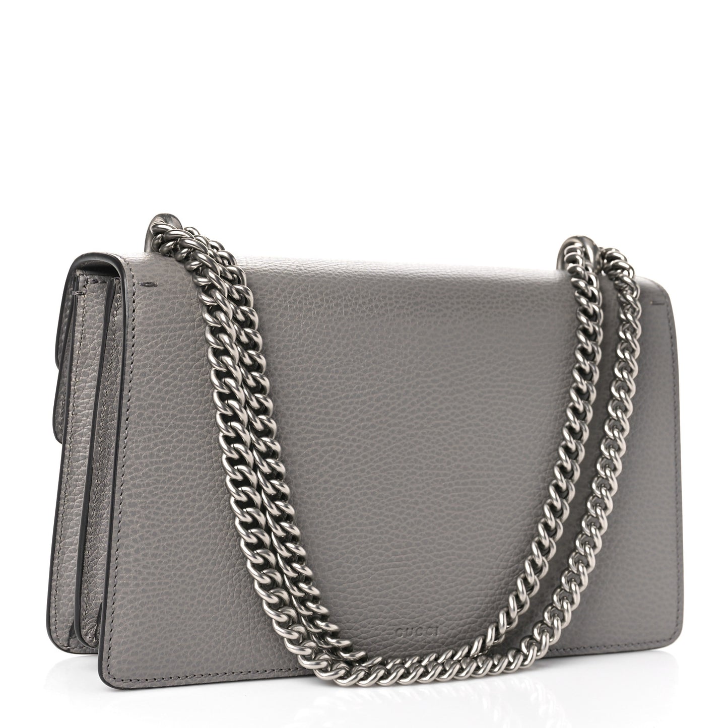 Pebbled Calfskin Small Dionysus Shoulder Bag Dusty Grey