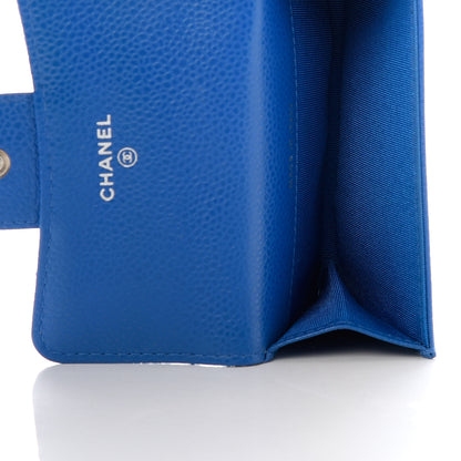 Chanel Caviar Quilted Flap Card Holder Wallet Blue 5 of 9