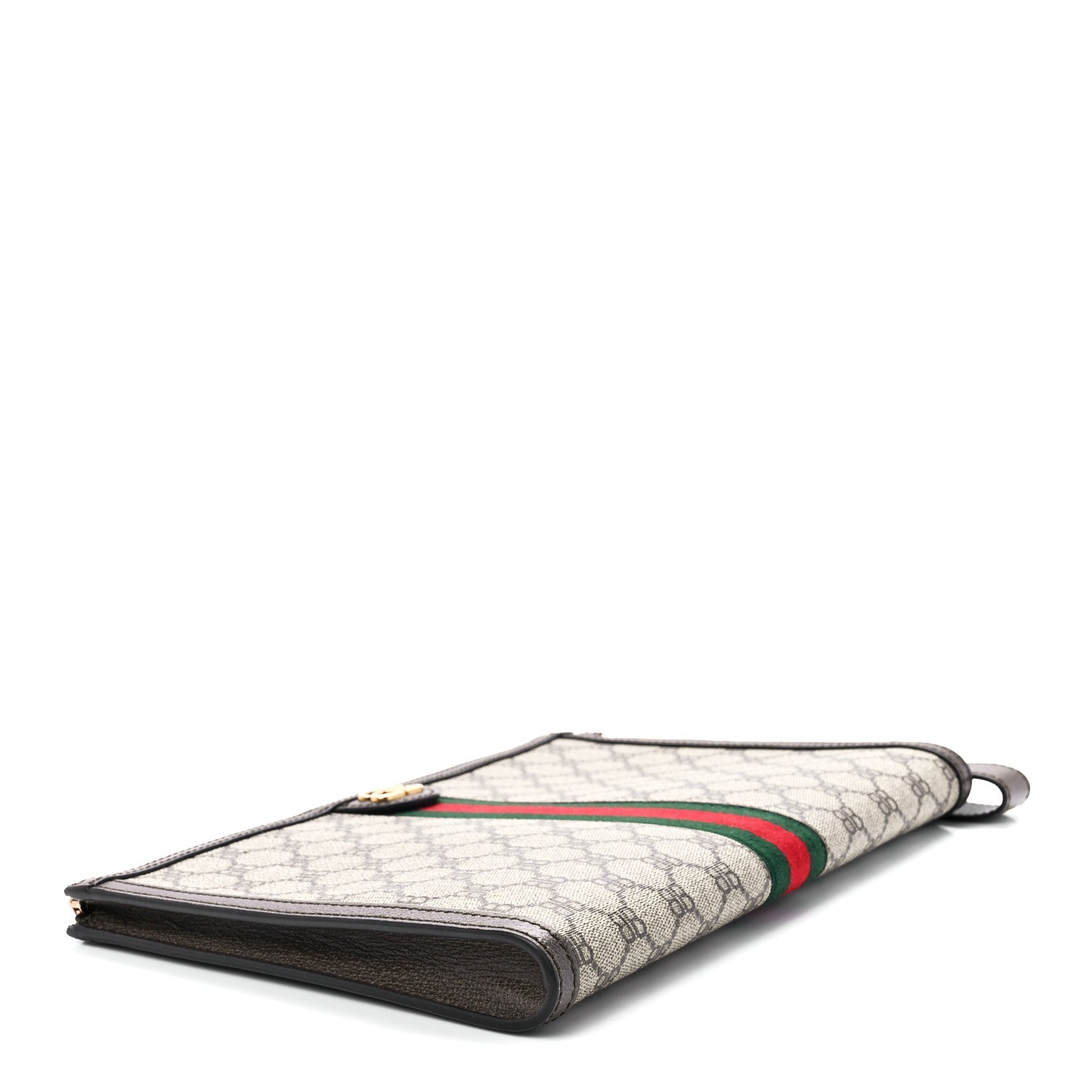 Gucci X BALENCIAGA BB Supreme Monogram Web Ophidia Wristlet Beige New Acero 4 of 11