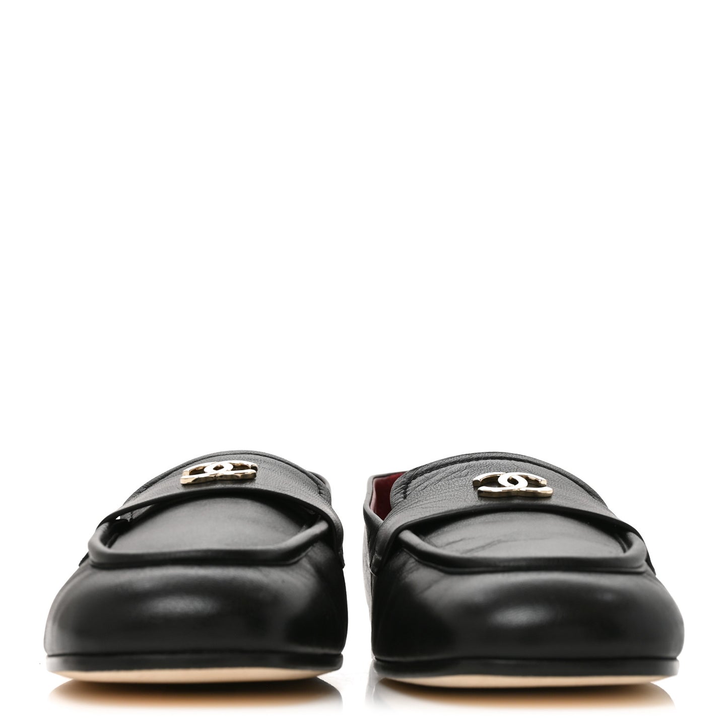Goatskin CC Mocassin Loafers 38.5 Black