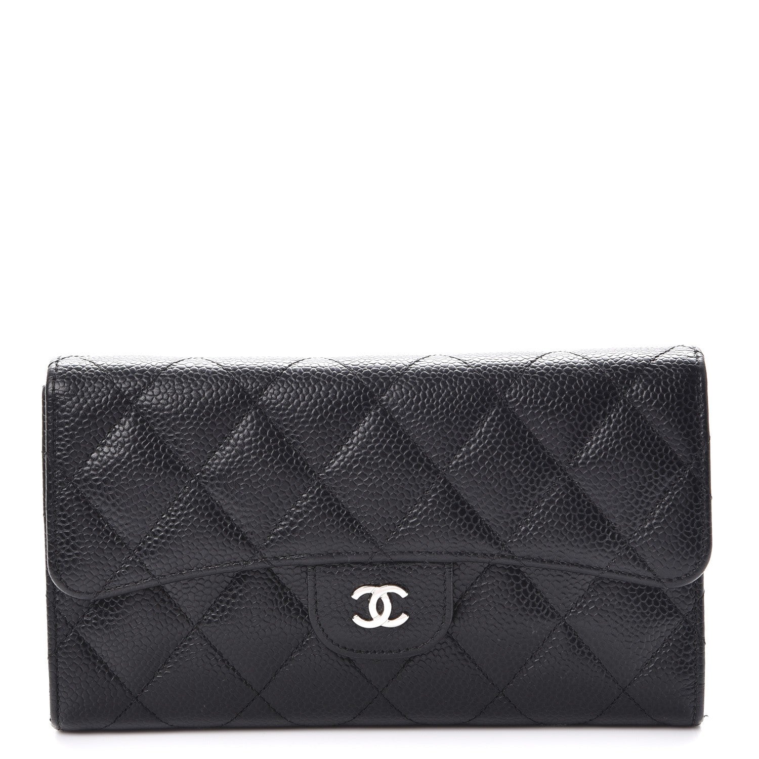Chanel Caviar Quilted Large Flap Wallet Black 1 of 9