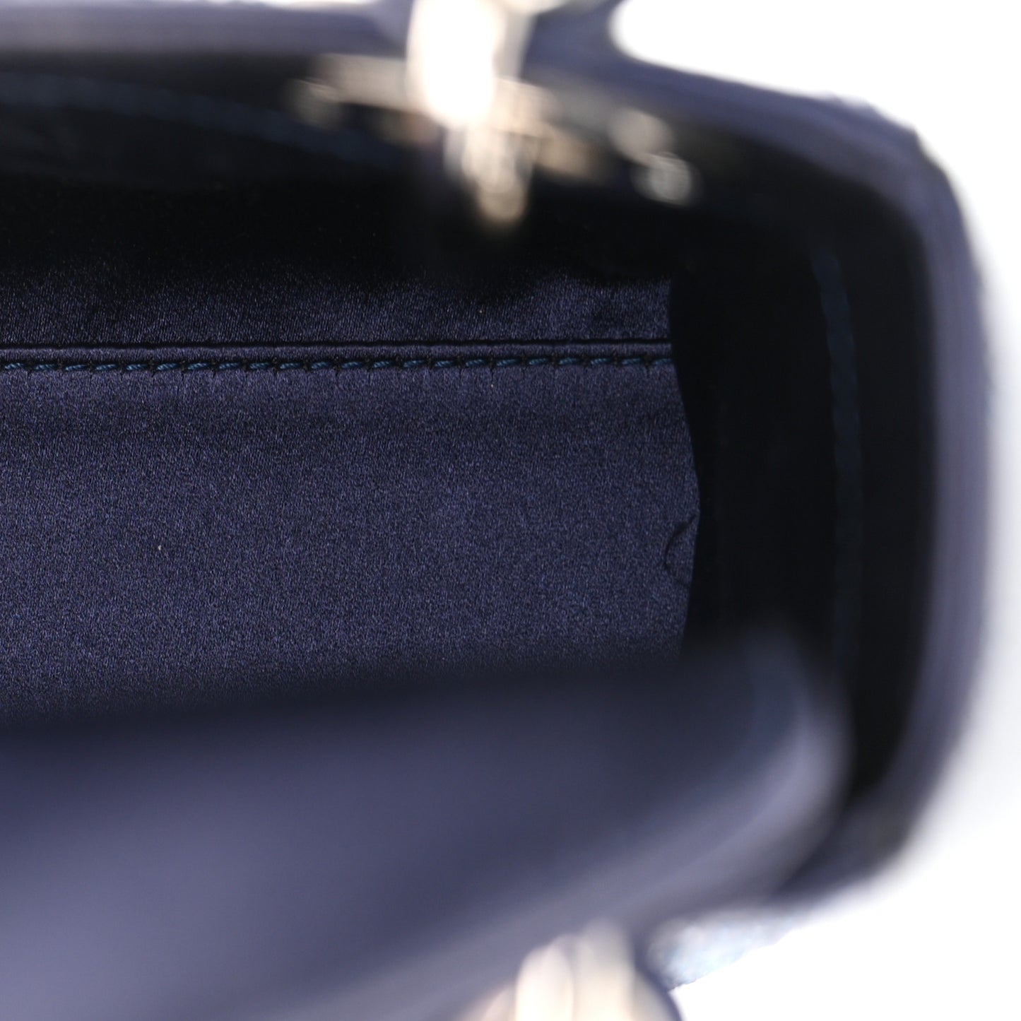 Satin Crystal Cannage Mini Lady Dior Navy