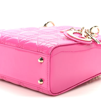 Christian Dior Patent Cannage Mini Lady Dior Pink 9 of 9