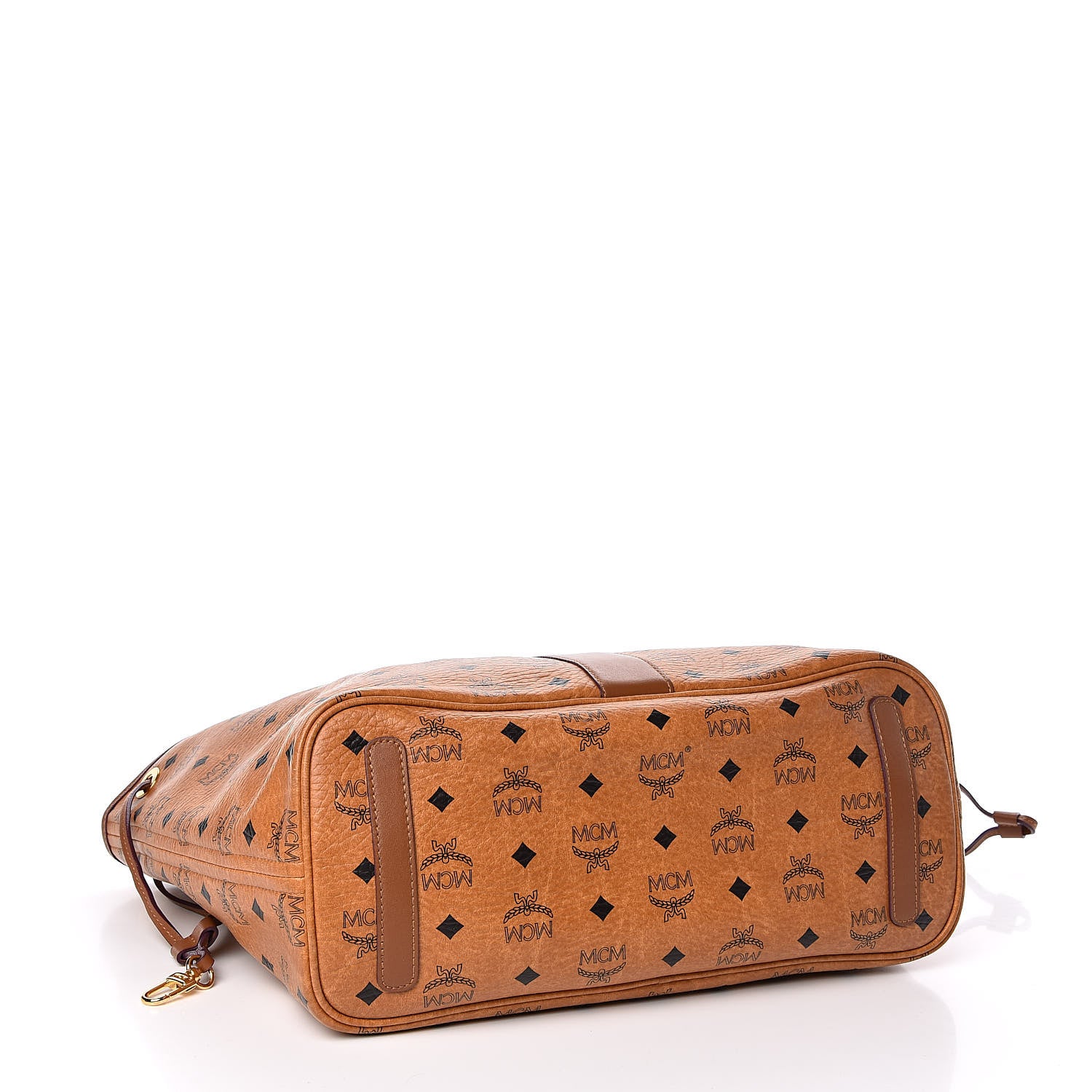 MCM Visetos Medium Liz Reversible Shopper Tote Cognac 6 of 16