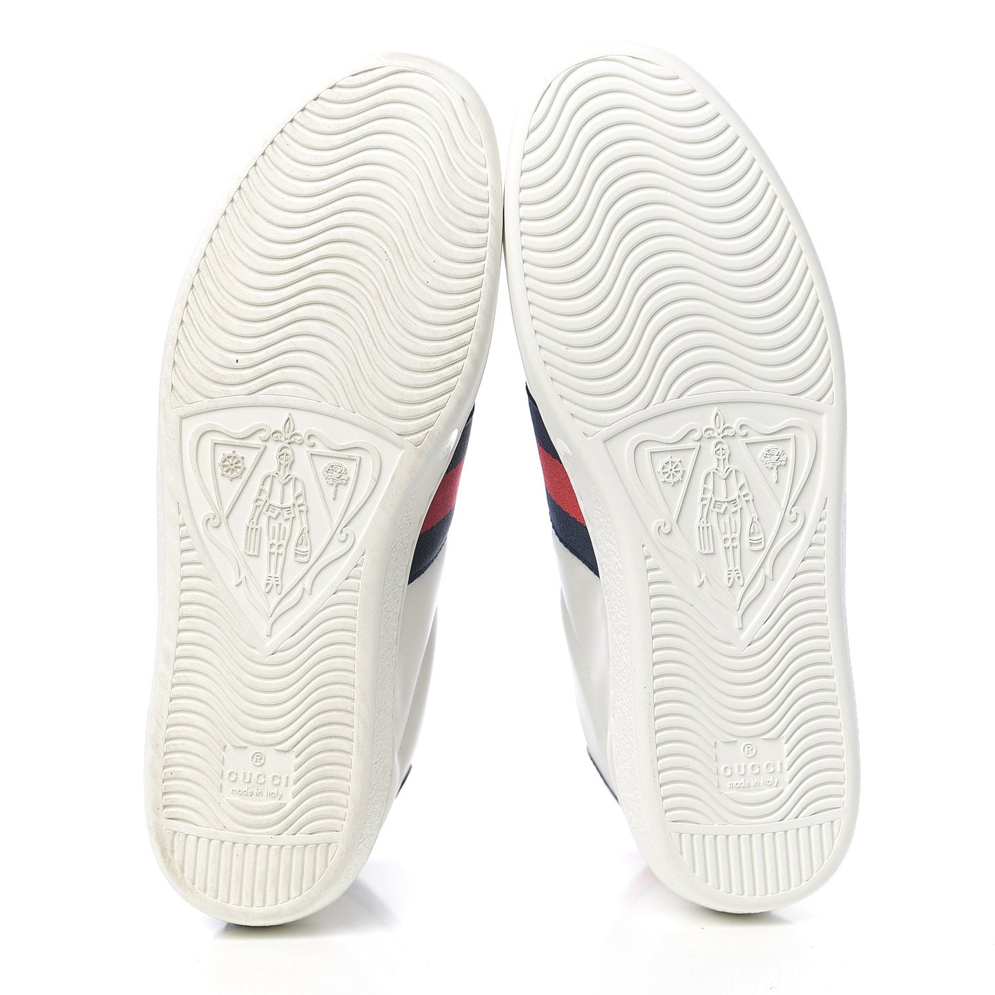 Calfskin Miro Soft Web Bee Embroidered Mens Ace High Top Sneakers 8 White