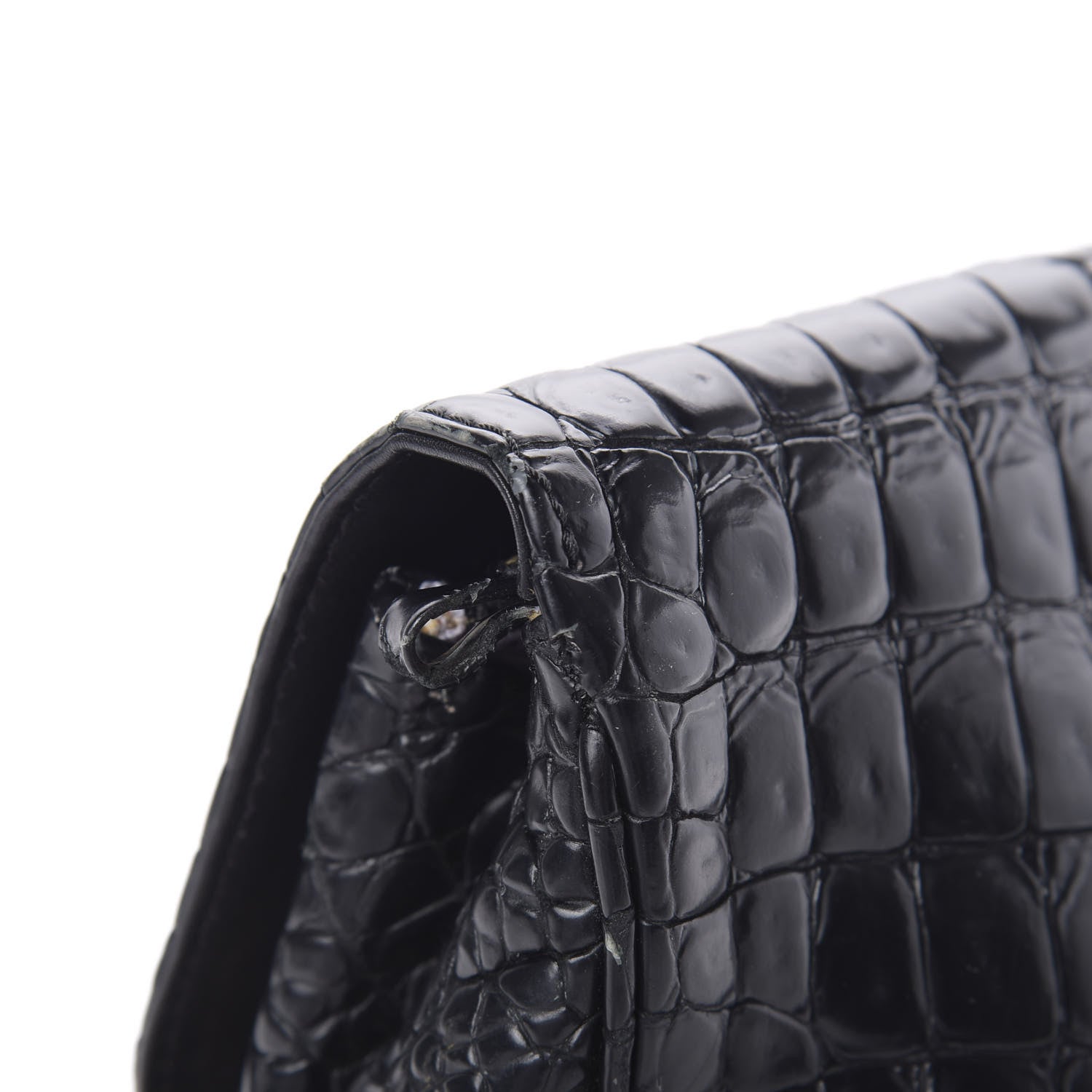 Jimmy Choo Crocodile Embossed Calfskin Messenger Black 13 of 16
