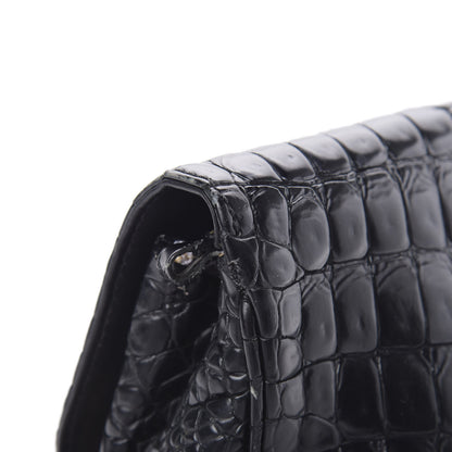 Jimmy Choo Crocodile Embossed Calfskin Messenger Black 13 of 16
