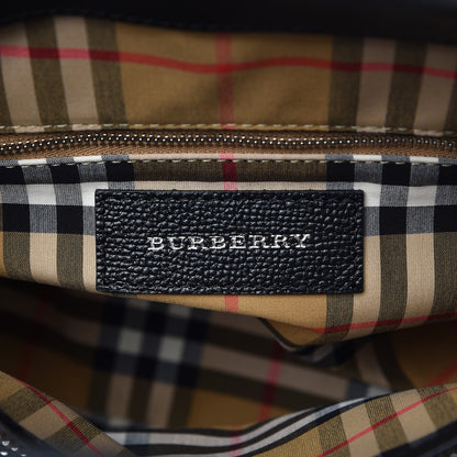Burberry Derby Calfskin House Check Medium Banner Tote Black 7 of 10