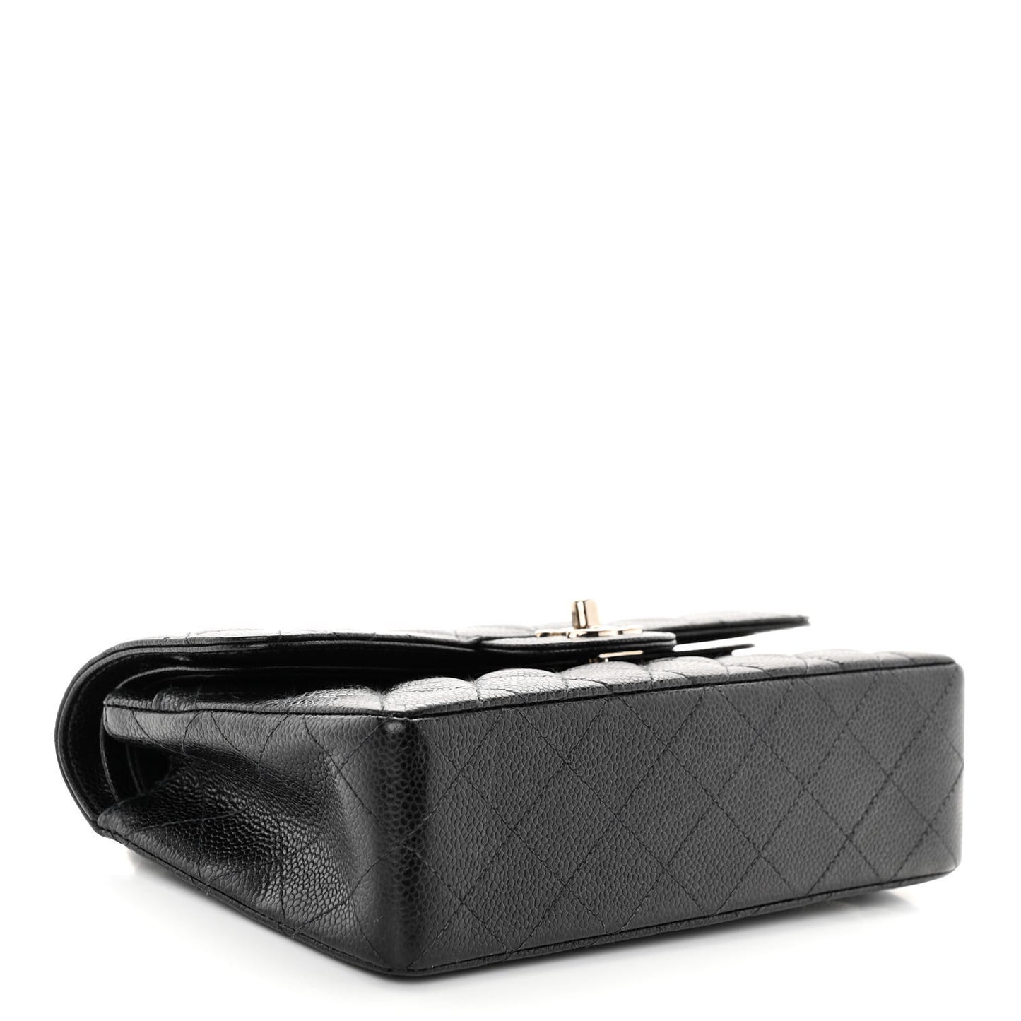Caviar Quilted Small Double Flap Black