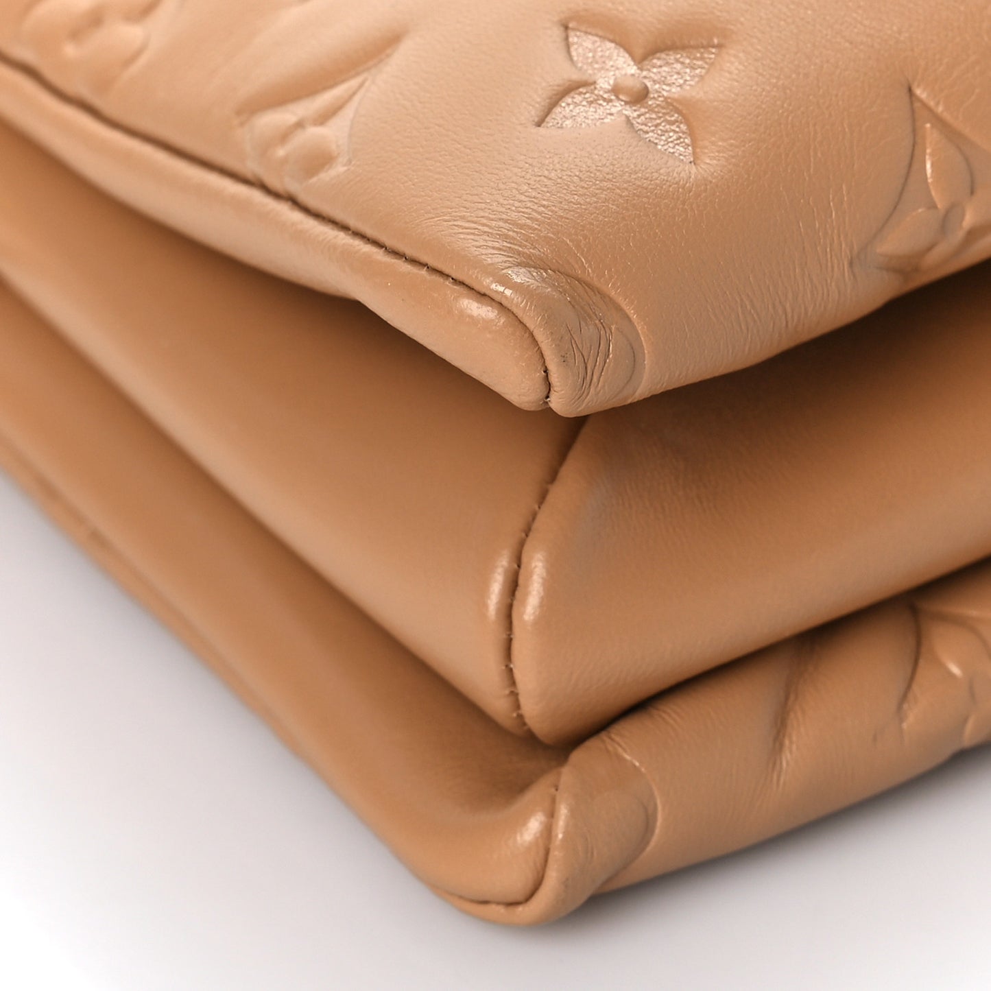 Lambskin Embossed Monogram Coussin PM Camel