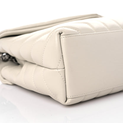 Saint Laurent Calfskin Y Quilted Monogram Small Loulou Chain Satchel Ivory 8 of 10