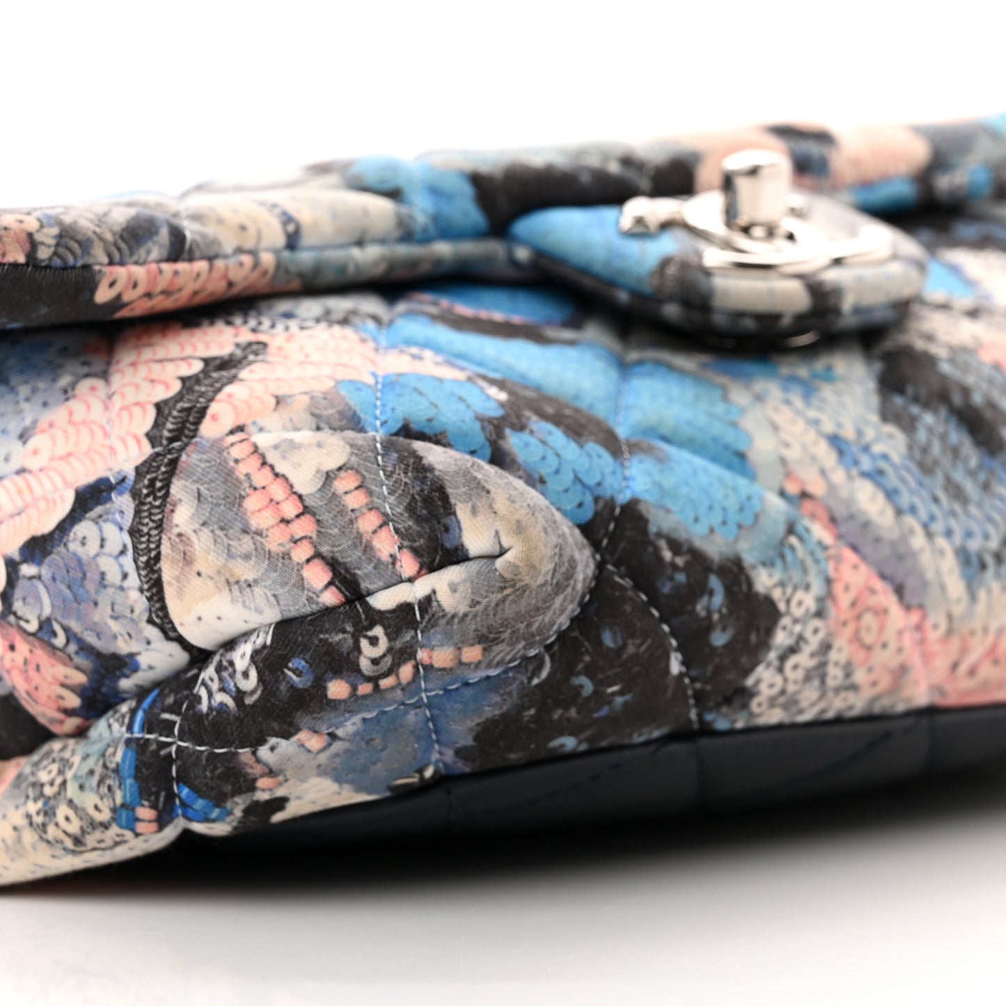 Canvas Sequin Print Quilted Waist Bag Multicolor