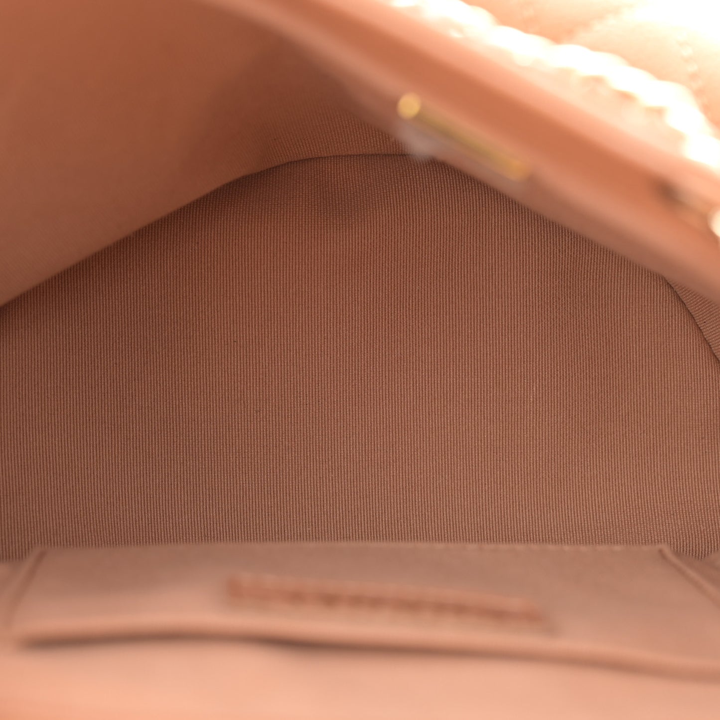 Shiny Caviar Quilted Medium Duma Pockets Drawstring Backpack Dark Beige