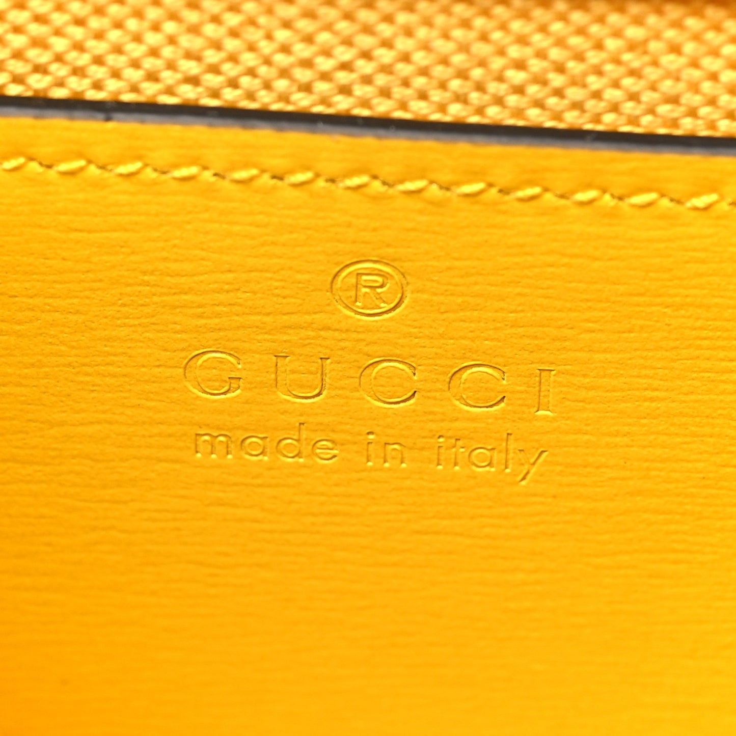 GG Monogram Scratch Lux Calfskin Mini Luce Shoulder Bag Yellow