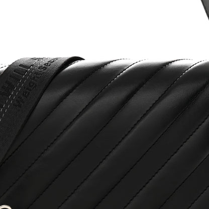 Off-White Calfskin Padded Diag Binder Flap Bag Black 9 of 18