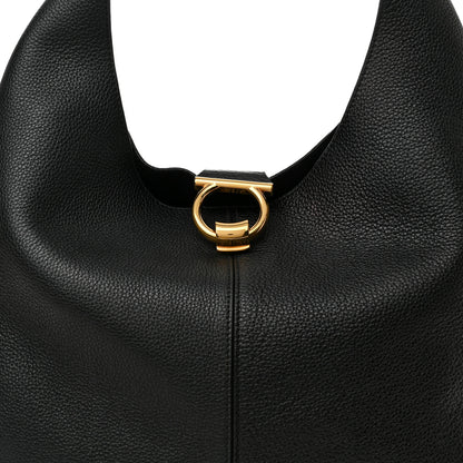 Salvatore Ferragamo Calfskin Margot Hobo Black 8 of 10