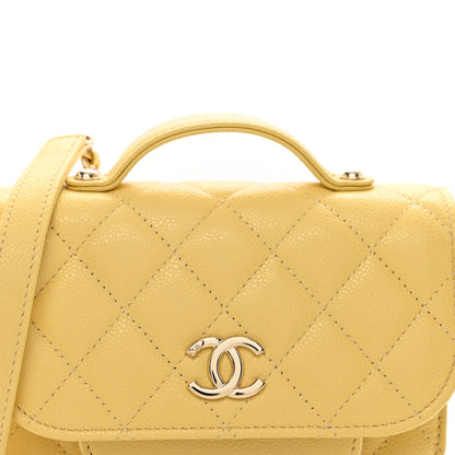 Chanel Caviar Quilted Business Affinity Clutch With Chain Flap Yellow 5 of 12
