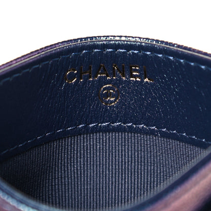 Chanel Iridescent Caviar Quilted Card Holder Dark Blue 5 of 9