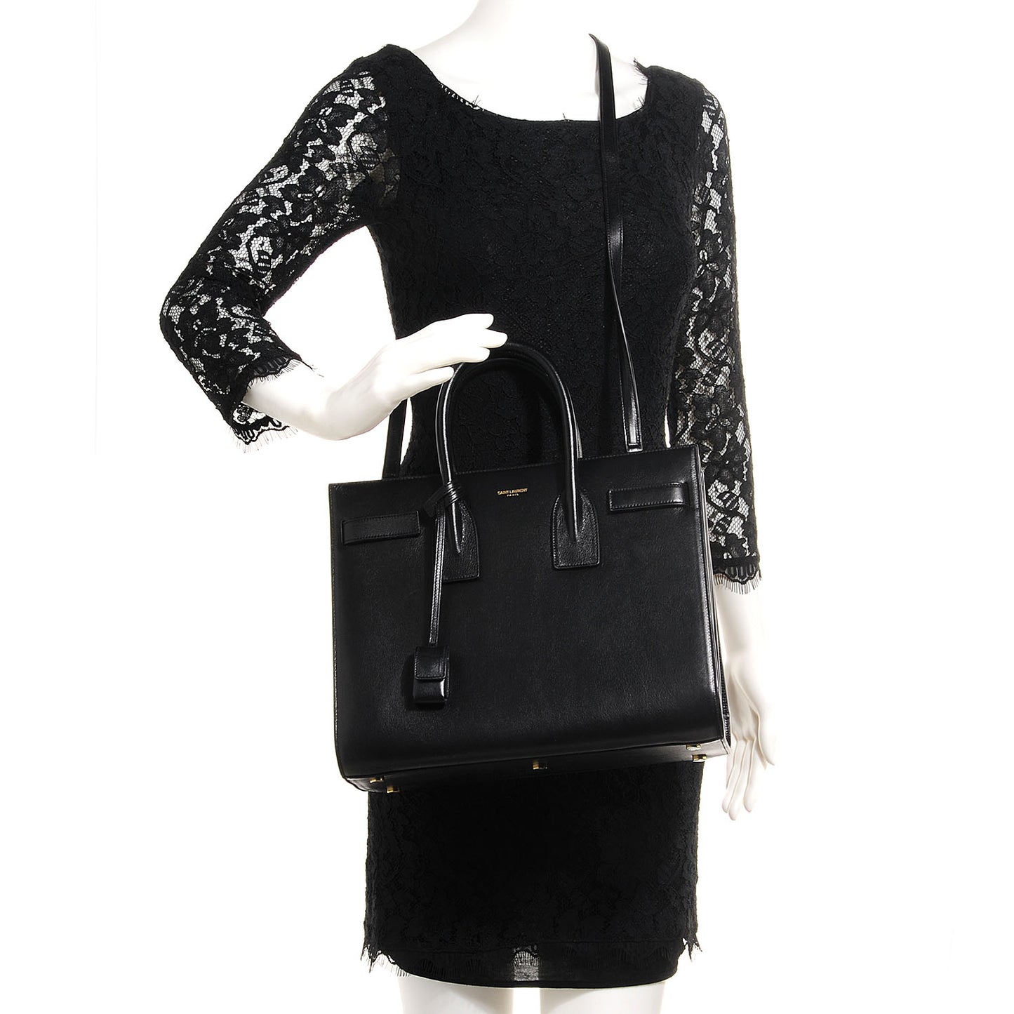 Calfskin Small Sac De Jour Black